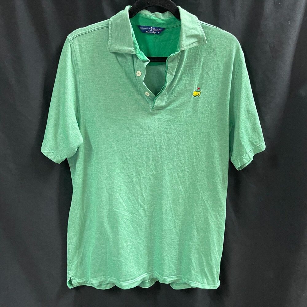 Masters Golf Clubhouse Collection Pull Over Polo Green Medium Logo